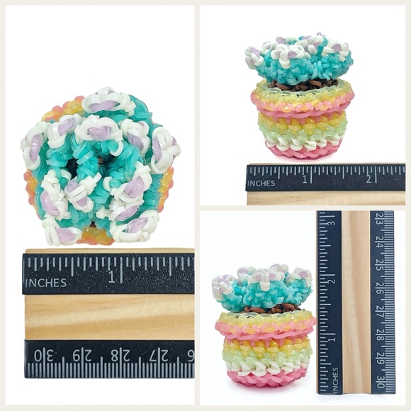 Loomigurumi Succulent Rainbow Loom Multi Glitter Handmade Homemade NWOT - Picture 5 of 5